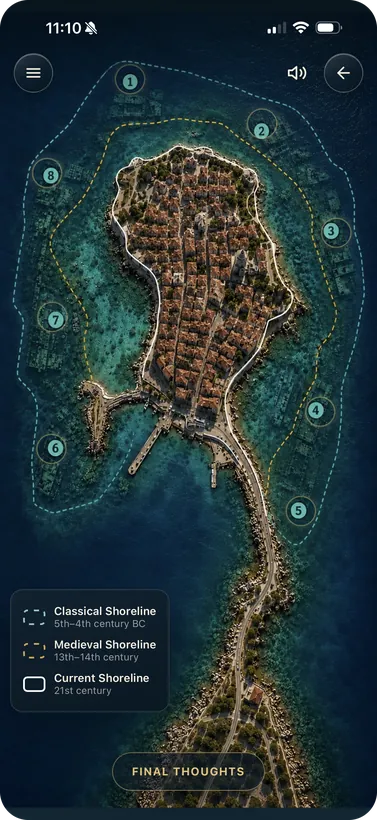 The underwater map of Mesambria with numbered zones